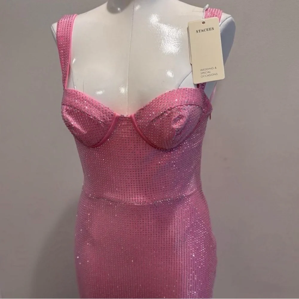 Stacees Sheath Pink V Neck Jersey Short/Mini Homecoming Dress with Beading